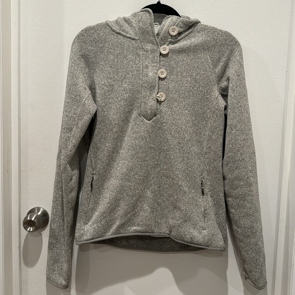 The North Face gray quarter zip and button up hoodie - Picture 2 of 8